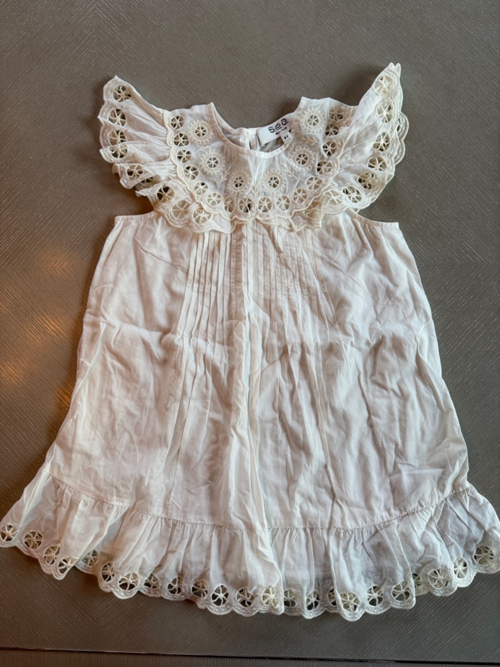 Sea New York White Eyelet Cotton Dress for Girls